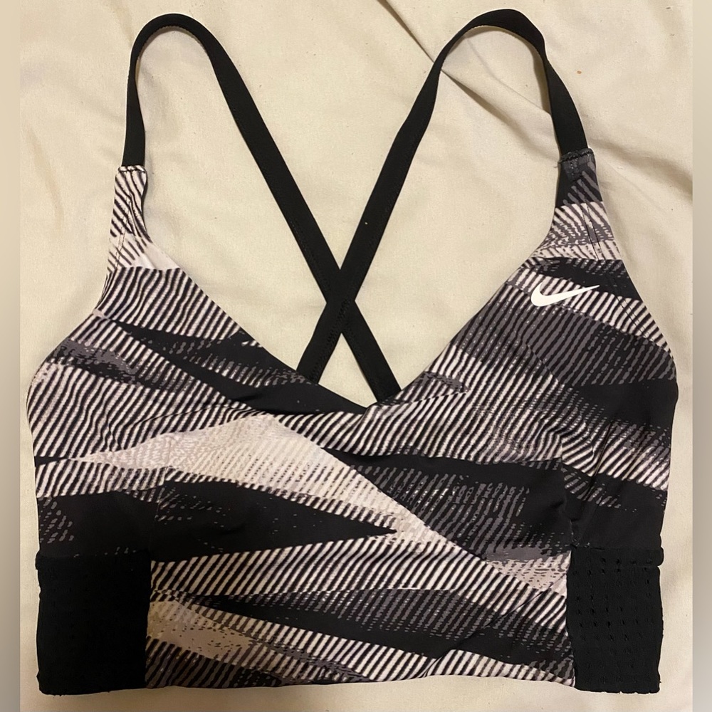 Nike Geometric Print Cross-Back Bikini Top
